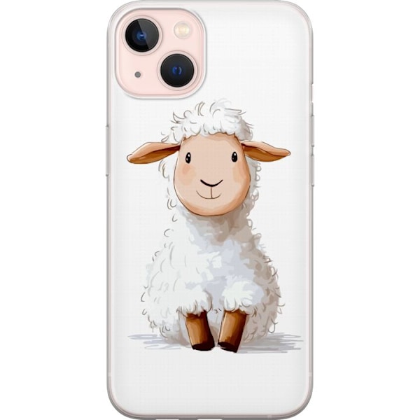 Apple iPhone 13 mini Läpinäkyvä kuori Suloinen Lammas - lasten ja vauvan tuotteita sarjakuvatyyliin
