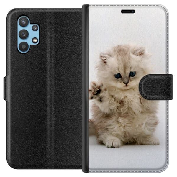 Kompatibelt Plånboksfodral till Samsung Galaxy A32 5G Katt