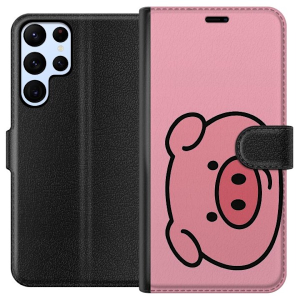 Samsung Galaxy S22 Ultra 5G Tegnebogsetui Kawaii Piggy