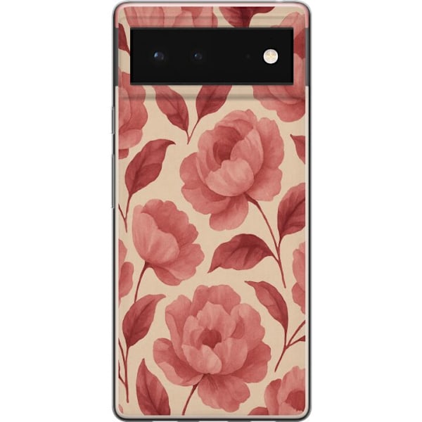 Google Pixel 6 Genomskinligt Skal Rose Bloom