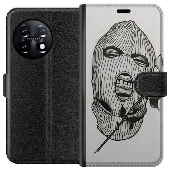 OnePlus 11 Tegnebogsetui Ski Maske Ros Streetwear Design Grafisk Motiv Spænding Urban Stil Gadekunst Maskerade Symbol