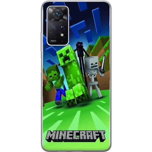 Xiaomi Redmi Note 11 Pro 5G Genomskinligt Skal Minecraft Creeper mobilskal i klassisk grön pixelstil
