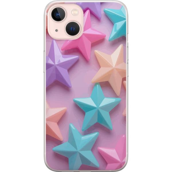 Kompatibel Mobilcover til Apple iPhone 13 Pastelfarvede stjerner i blødt design