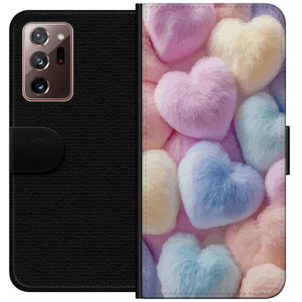 Samsung Galaxy Note20 Ultra Plånboksfodral Hjärtan Kärlek Grafisk Design Romantiskt Motiv Populärt Symbol Grafiskt Mönster Dekoration