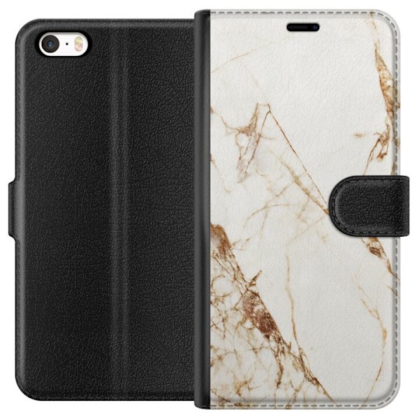 Apple iPhone 5 Tegnebogsetui Hvid marmor