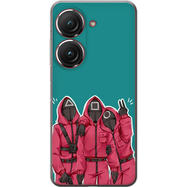 Asus Zenfone 9 Läpinäkyvä kuori Squid Game Hahmot Graafinen Suunnittelu Sarjakuvasarjan Hahmot Suosittu TV-Teema Aasialainen Tyyli Jännittävä Tr