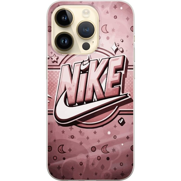 Apple iPhone 15 Pro Läpinäkyvä kuori Nike Vaaleanpunainen