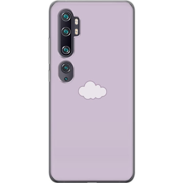 Xiaomi Mi Note 10 Genomskinligt Skal Lila Moln – minimalistiskt moln på lila bakgrund