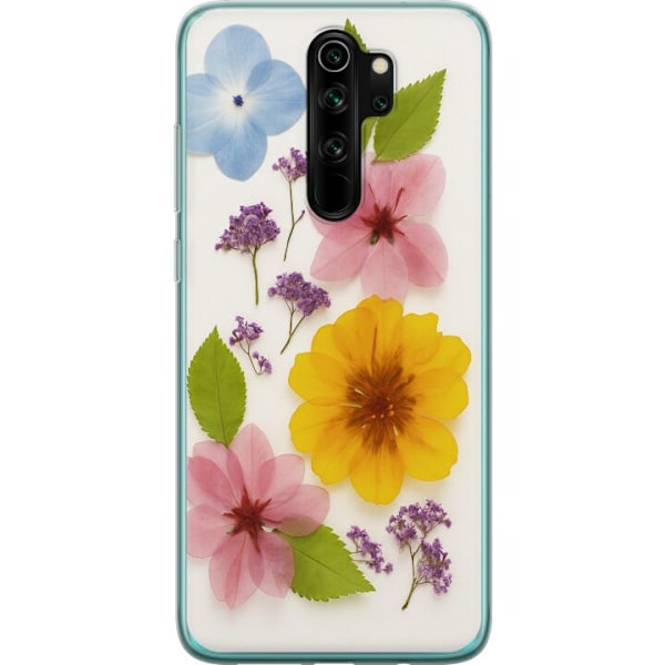 Xiaomi Redmi Note 8 Pro  Genomskinligt Skal Pressade blommor