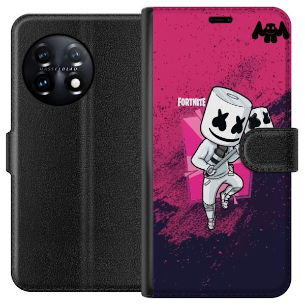 OnePlus 11R Plånboksfodral Marshmello Fortnite Skin Emote Gaming DJ Karaktär Populärt Motiv Barn Ungdom Trend