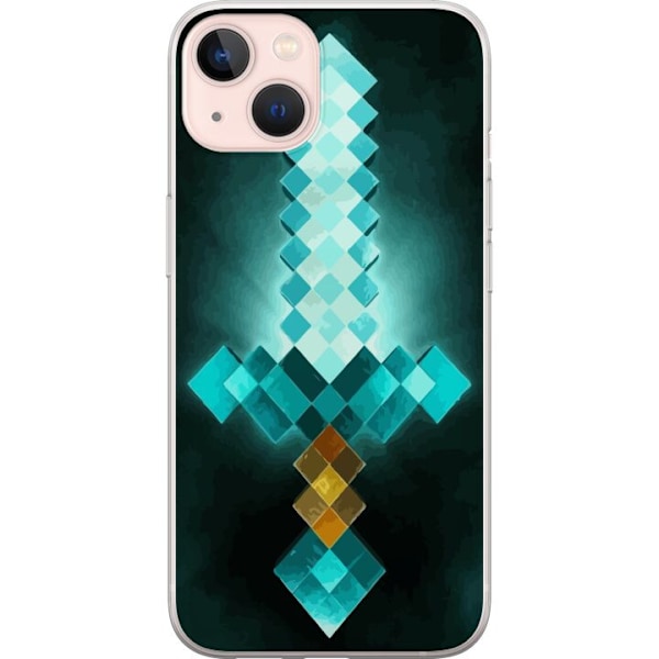 Apple iPhone 13 Läpinäkyvä kuori Minecraft miekka