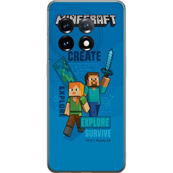 OnePlus 11 Läpinäkyvä kuori Minecraft Luolastot
