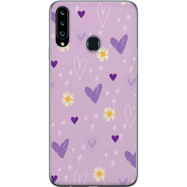 Kompatibelt Mobilskal till Samsung Galaxy A20s Blommor