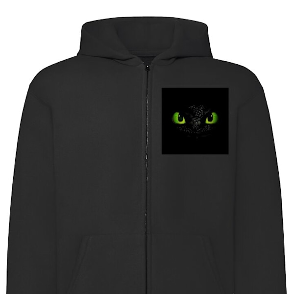 Zip-Hoodie | Hættetrøje med Lynlås til Voksne Dragetræneren sort L