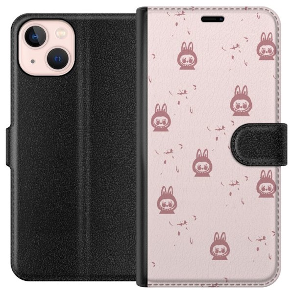 Apple iPhone 13 mini Lommeboketui Labubu Neon Pop - Neonfarget pop art monster