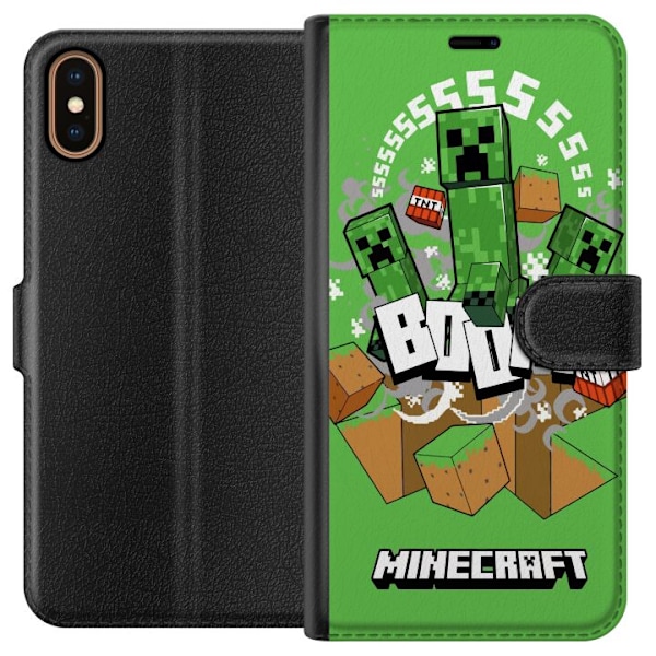 Apple iPhone XS Lompakkokotelo Minecraft Boom