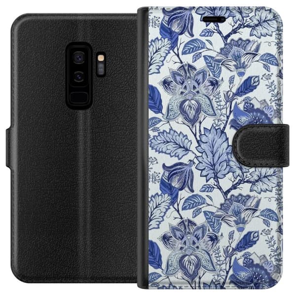 Kompatibel Tegnebogsetui til Samsung Galaxy S9+ Blomster Blå...