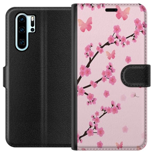 Kompatibelt Lommeboketui til Huawei P30 Pro Blomster