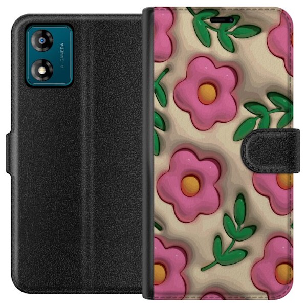 Motorola Moto E13 Lommeboketui Boblende Blomster