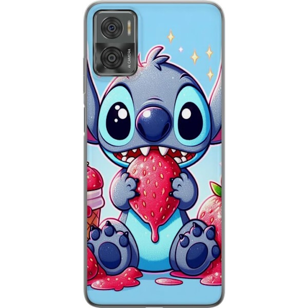 Motorola Moto E22i Gjennomsiktig deksel Strawberry Stitch
