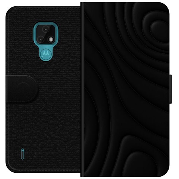 Motorola Moto E7 Tegnebogsetui Sorte Bølger