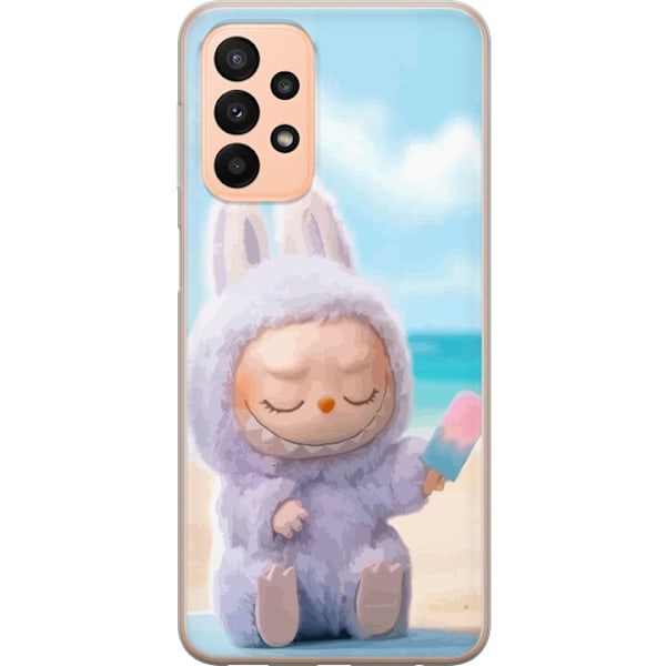 Samsung Galaxy A23 Läpinäkyvä kuori Labubu Vaaleanpunainen Tunnelma