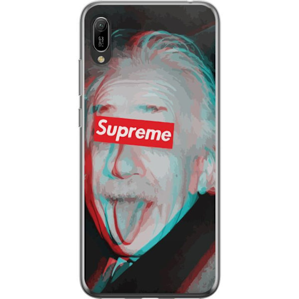 Huawei Y6 Pro (2019) Gennemsigtig cover Supreme Albert Einstein 3D Motiv Streetwear Design Populær Videnskab Ikonisk Grafisk Urban Kunst