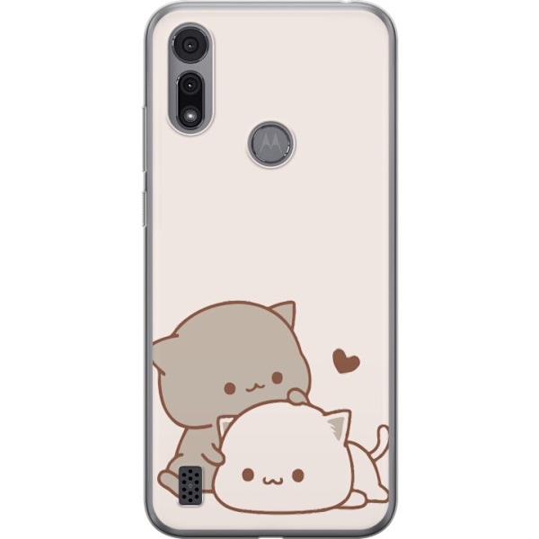 Motorola Moto E6i Gjennomsiktig deksel Kawaii Søte Katter