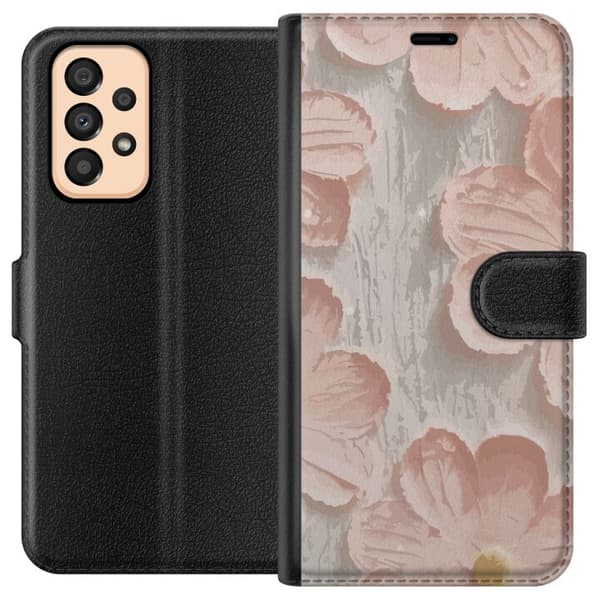 Kompatibelt Plånboksfodral till Samsung Galaxy A33 5G Rosa Blommor