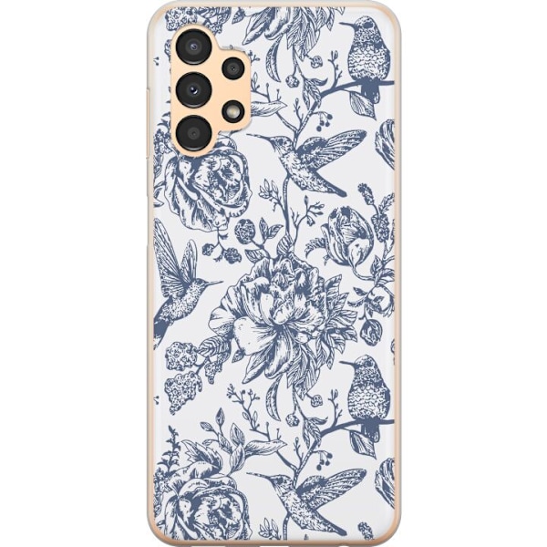 Samsung Galaxy A13 Läpinäkyvä kuori Kukat & Linnut - Romant