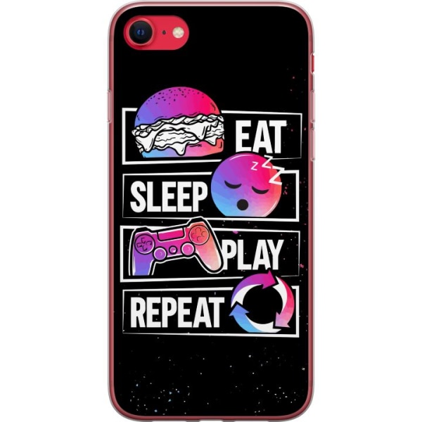Apple iPhone SE (2022) Genomskinligt Skal Eat Sleep Play Repea