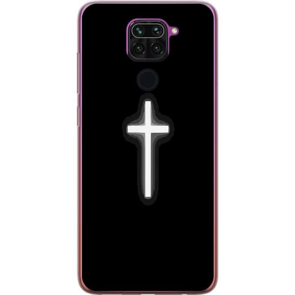 Kompatibel Mobilcover til Xiaomi Redmi Note 9 Lysande vitt kors sort