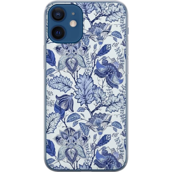 Apple iPhone 12  Genomskinligt Skal Blommor Blå...