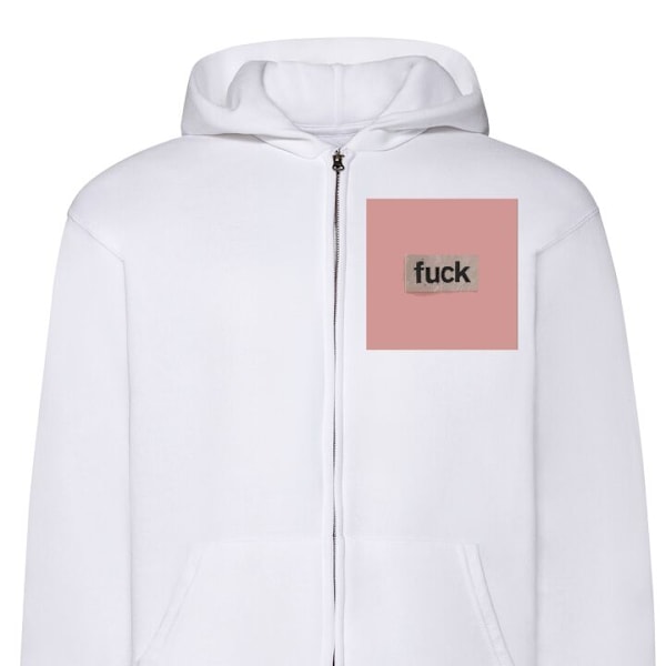 Zip-Hoodie | Hættetrøje med Lynlås til Voksne fuck hvid XXL