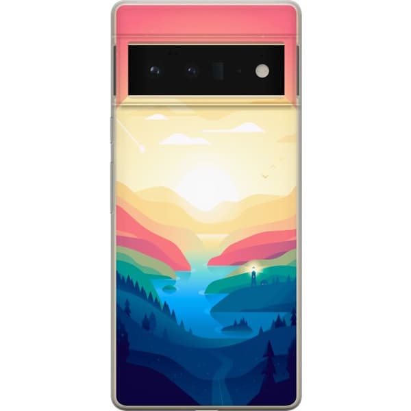 Kompatibelt Mobildeksel til Google Pixel 6 Pro Godishorisont flerfarget