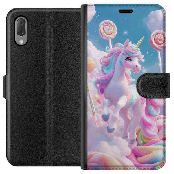 Sony Xperia L3 Tegnebogsetui Enhjørning Candy Pastel Kawaii Motiv Sød Populær Farve Grafisk Trend Børne Motiv Fantasy Art