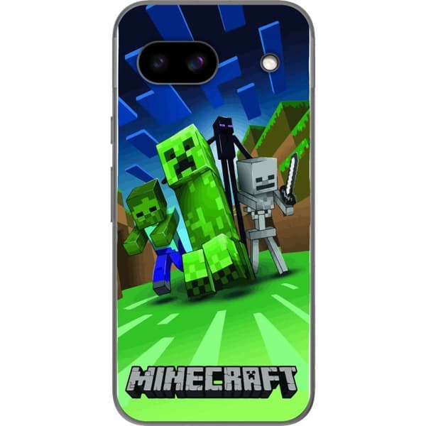 Kompatibelt Mobilskal till Google Pixel 8a Minecraft Creeper mobilskal i klassisk grön pixelstil