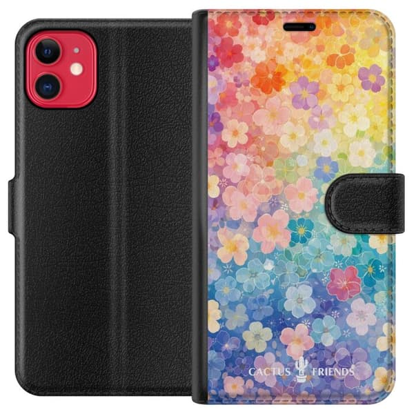 Kompatibel Tegnebogsetui til Apple iPhone 11 Kaktus og venner – RainbowBloom