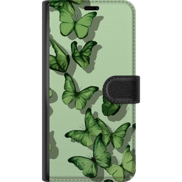 Samsung Galaxy S23 Plånboksfodral Gröna Fjärilar