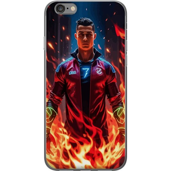 Apple iPhone 6 Läpinäkyvä kuori Ronaldo Inferno - jalkapallolegenda liekeissä