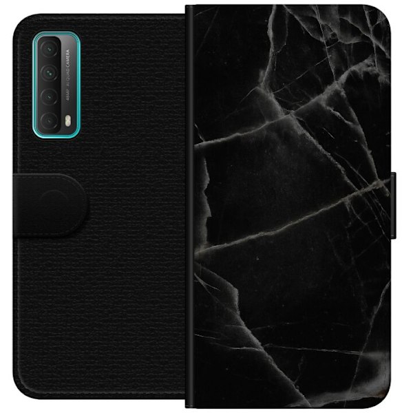 Huawei P smart 2021 Tegnebogsetui Sort marmor