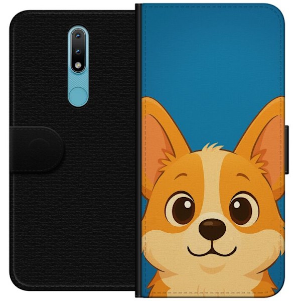 Nokia 2.4 Plånboksfodral Hello Corgi