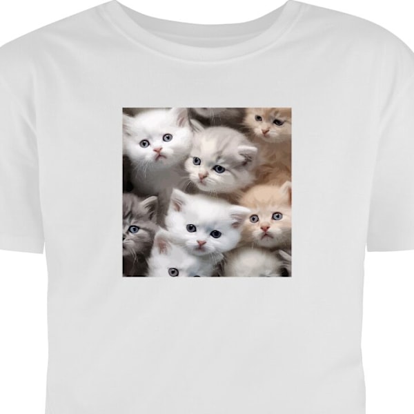 T-shirt til Voksen | Klassisk Voksen T-shirt Katte hvid S