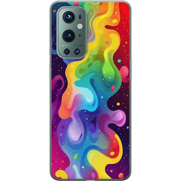 OnePlus 9 Pro Gjennomsiktig deksel Farge Sprut Abstrakt Kunst Design Fargerikt Mønster Moderne Populært Veggkunst Grafisk Trend