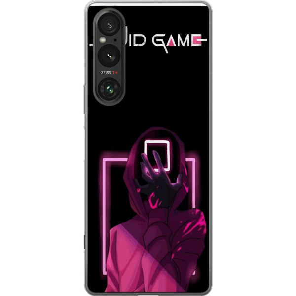 Sony Xperia 1 VI Läpinäkyvä kuori Squid Game Teema Suosittu Sarja Motiivi Graafinen Ikoninen Suunnittelu Aasialainen Popkulttuuri Jännitys Draama