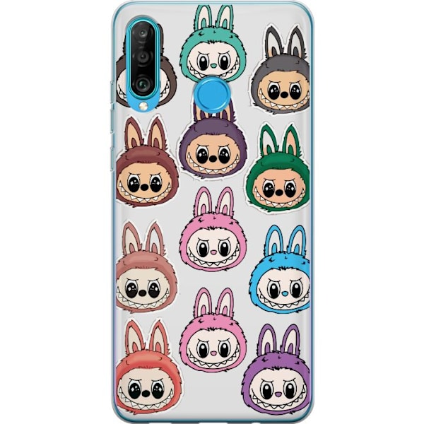 Huawei P30 lite Gjennomsiktig deksel Labubu Macaron Monster -