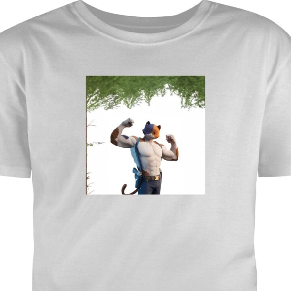 Barn T-shirt Fortnite - Meowscles grå 9-11 År