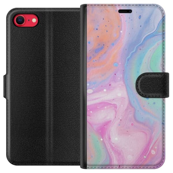 Kompatibel Tegnebogsetui til Apple iPhone SE (2022) Pastelmarmor