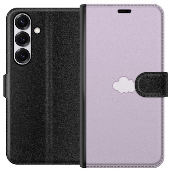 Samsung Galaxy S25 Tegnebogsetui Lilla Sky - minimalistisk sky på lilla baggrund