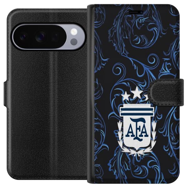 Kompatibel Tegnebogsetui til Google Pixel 11 Pro Argentinas AFA-emblem på mørkeblå ornamental baggrund blå